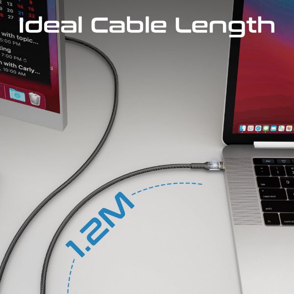 Picture of 1.2m USB-C to USB-C Ultra-Fast 100W PD Cable w/ Transparent Connectors.