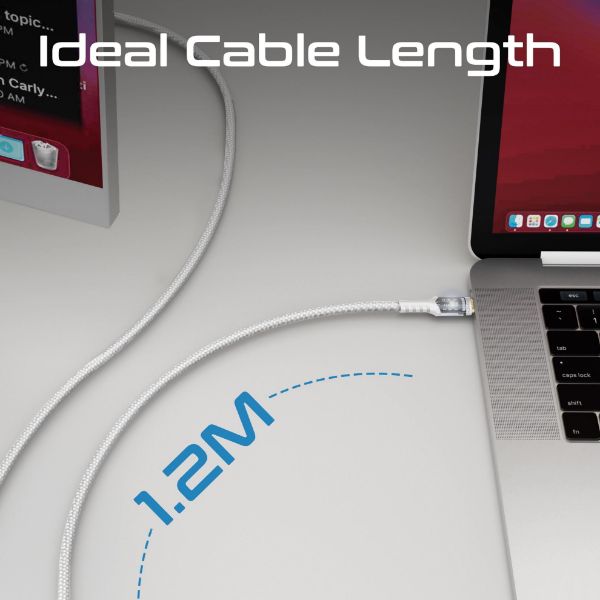 Picture of 1.2m USB-C to USB-C Ultra-Fast 100W PD Cable w/ Transparent Connectors.