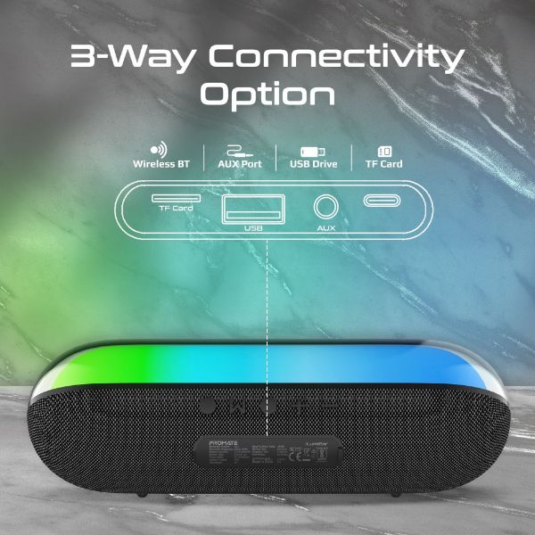 Picture of 10W Wireless HD Bluetooth Portable Speaker LED Lighting. Built-in 2200mAh Battery