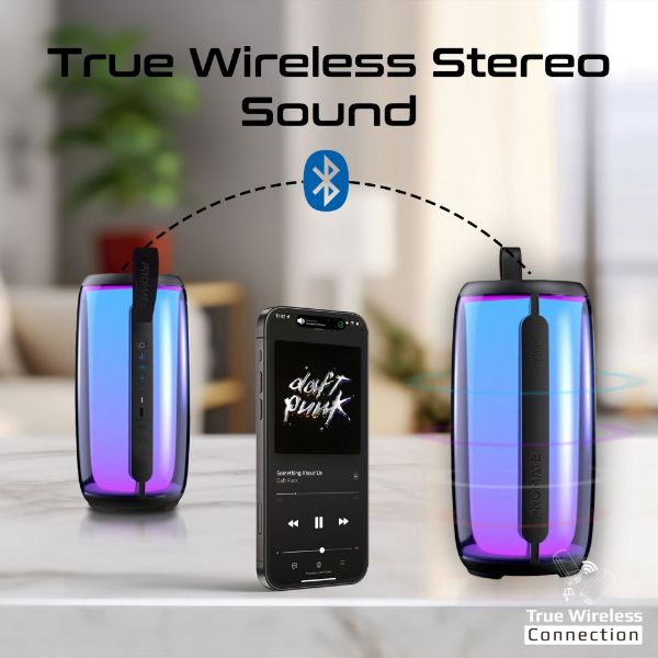 Picture of 8W Wireless HD Bluetooth Portable Speaker LED Lighting. Built-in 2200mAh Battery