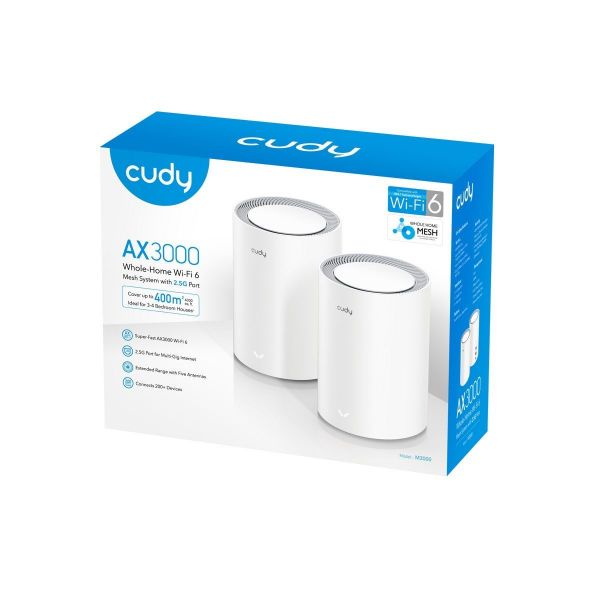 Picture of AX3000 2-Pack 2.5G Dual-Band Wi-Fi 6 Mesh System. 1.3 GHz Dual-Core CPU