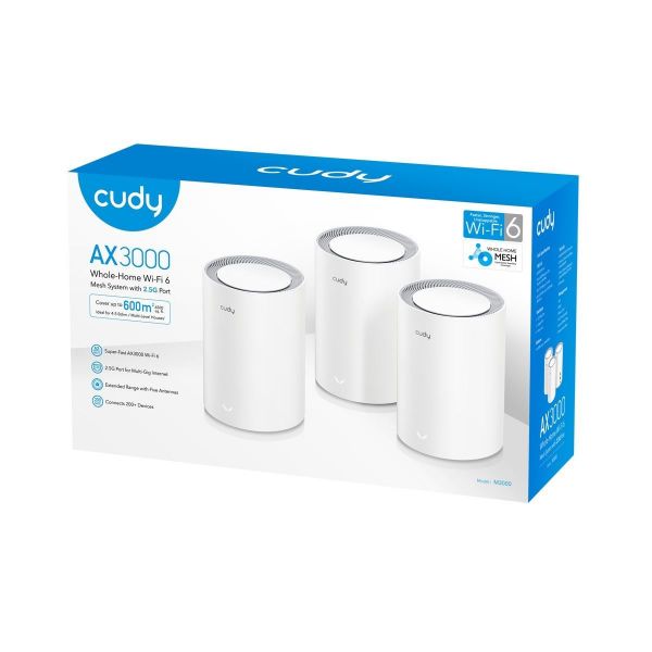 Picture of AX3000 3-Pack 2.5G Dual-Band Wi-Fi 6 Mesh System. 1.3 GHz Dual-Core CPU