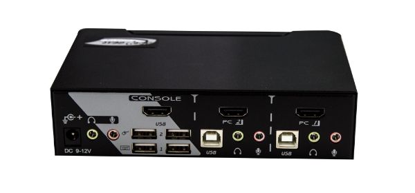 Picture of 2 Port HDMI USB KVM Switch w/ Audio. USB Console. Full HD (1920x1080). 7.1 Channel