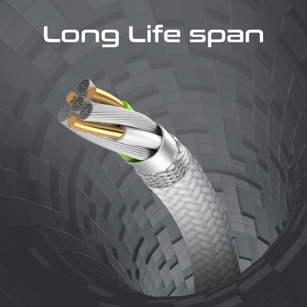 Picture of 2M 140W USB-C to MagSafe 3 Charging Cable for MacBook. Tangle Free Nylon Braided