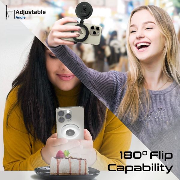 Picture of Ultra-Slim LED MagSafe Rechargeable Ring Light. 3 LED Modes 180 Degree Angle