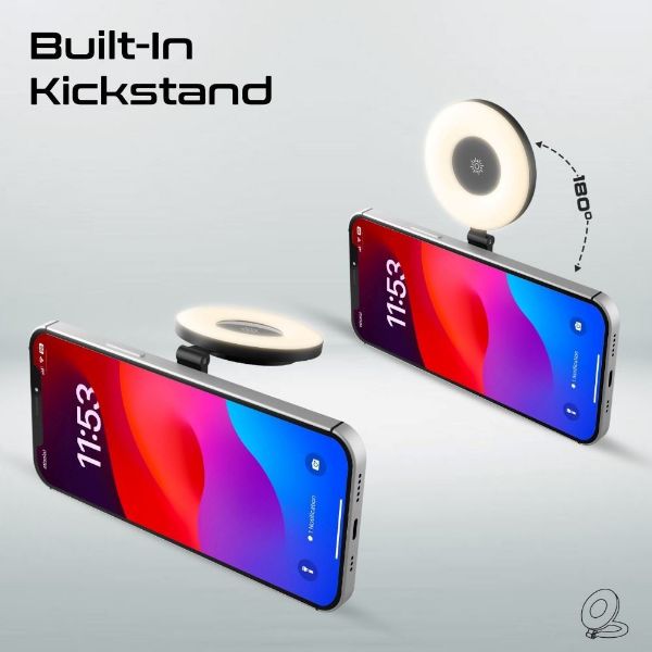 Picture of Ultra-Slim LED MagSafe Rechargeable Ring Light. 3 LED Modes 180 Degree Angle