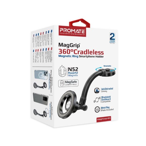 Picture of MagGrip 360 Cradleless Flexible Magnetic Ring phone Holder. Designed for Dashboard