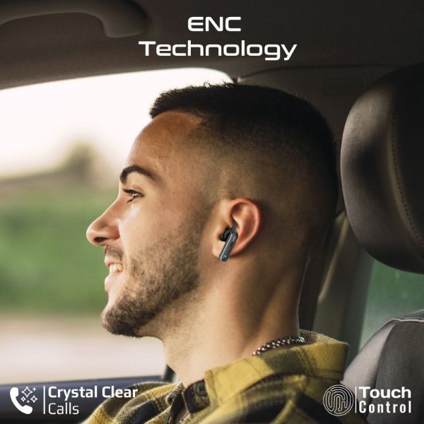 Picture of 2-in-1 MagSafe 15W Wireless In-Car Phone Charger Built-in Wireless Mono ENC Earphone.