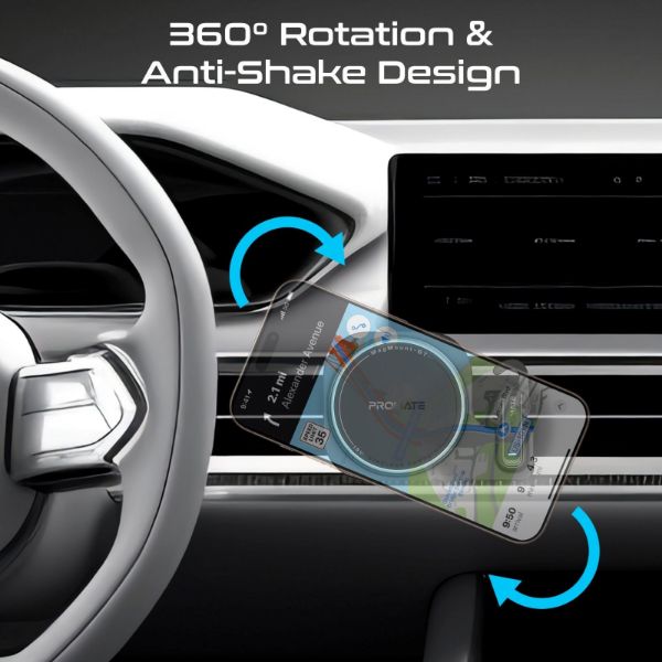 Picture of 2-in-1 MagSafe 15W Wireless In-Car Phone Charger Built-in Wireless Mono ENC Earphone.