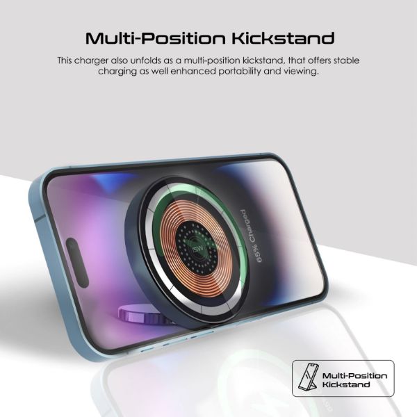 Picture of 2-in-1 Pocket-Sized 15W Magsafe Wireless Charging Station. 3W Apple Watch