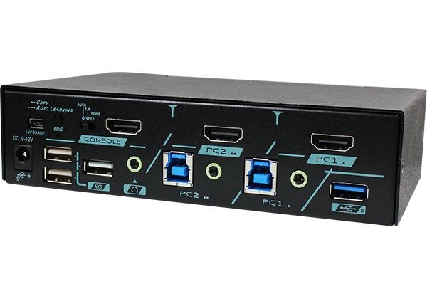 Picture of 2 Ports True 4K HDMI KVM Switch w/ HDCP Engine USB 3.2 Audio Hotkey Control