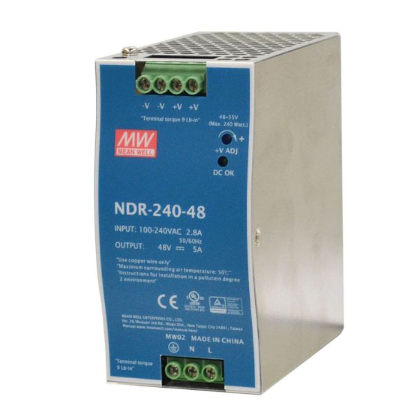Picture of 240W Industrial Power Supply. -10C 70C. Input 85V 264V AC Output 48V DC/5A 240W.