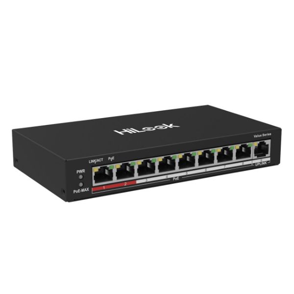 Picture of 8 Port 10/100 Fast Ethernet Unmanaged POE Switch w/ 60W. 8x 100 Mbps PoE ports