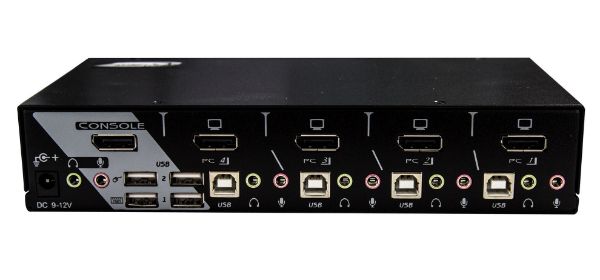 Picture of 4 Port DisplayPort USB KVM w/ Audio. Supports DisplayPort