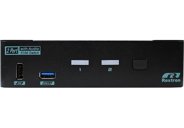 Picture of 2 Ports 8K Dual Monitor DisplayPort 1.4 KVM Switch w/ USB 3.2 Gen 1 Audio Hotkey