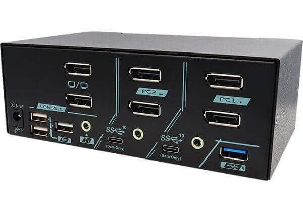Picture of 2 Ports Dual Monitor 8K DisplayPort 1.4 KVM Switch w/ USB 3.2 Gen 2 Audio Hotkek
