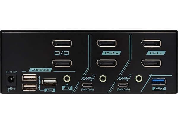 Picture of 2 Ports Dual Monitor 8K DisplayPort 1.4 KVM Switch w/ USB 3.2 Gen 2 Audio Hotkek