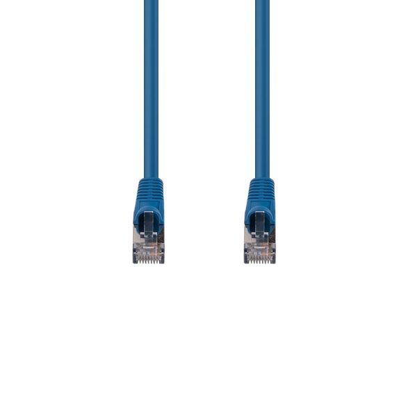 Picture of 0.Cat6A S/FTP Blue 10G Patch Lead 26AWG 500MHz Shielded Plug. Cat6 Augmented