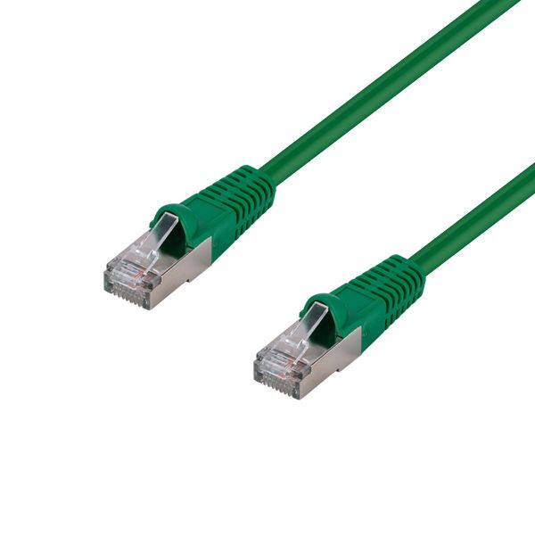 Picture of 0.Cat6A S/FTP Green 10G Patch Lead 26AWG 500MHz Shielded Plug. Cat6 Augmented