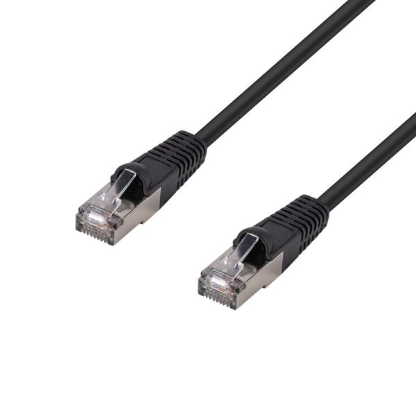 Picture of 10m Cat6A S/FTP Black 10G Patch Lead 26AWG 500MHz Shielded Plug. Cat6 Augmented