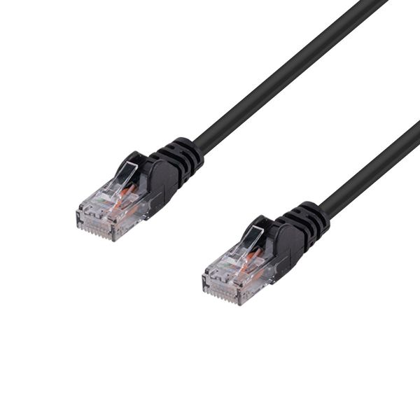 Picture of 20m Cat6 Black UTP Patch Lead T568A 250MHZ 24AWG Unshielded Plug.