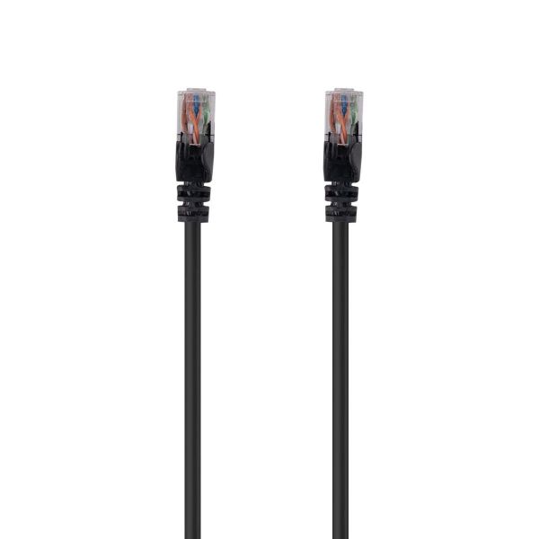 Picture of Cat6 Black UTP Patch Lead T568A 250MHZ 24AWG Unshielded Plug.