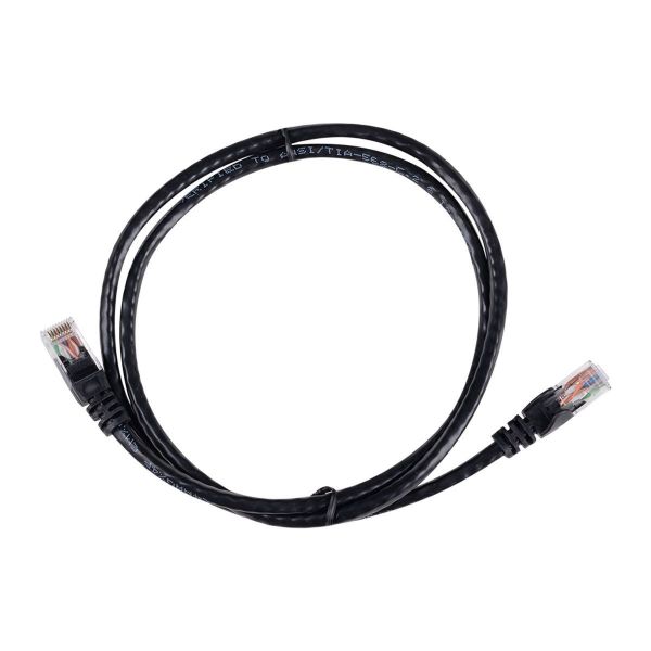 Picture of 5m Cat6 Black UTP Patch Lead T568A 250MHZ 24AWG Unshielded Plug.
