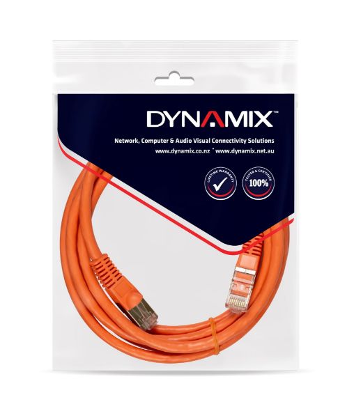 Picture of 0.Cat6A S/FTP Orange 10G Patch Lead 26AWG 500MHz Shielded Plug. Cat6 Augmented