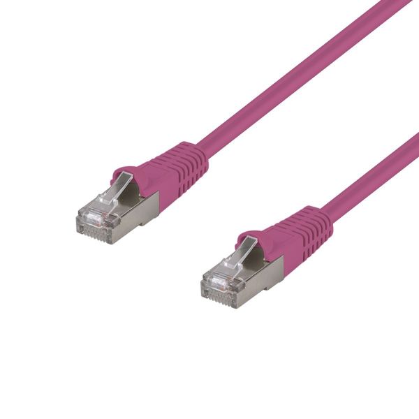 Picture of 0.Cat6A S/FTP Pink 10G LSZH Patch Lead 26AWG 500MHz Shielded Plug. Cat6 Aug