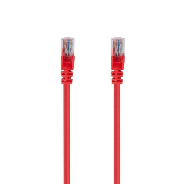 Picture of Cat6 Red UTP Patch Lead T568A 250MHZ 24AWG Unshielded Plug.
