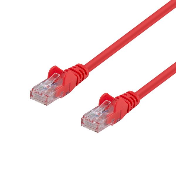 Picture of Cat6 Red UTP Patch Lead T568A 250MHZ 24AWG Unshielded Plug.