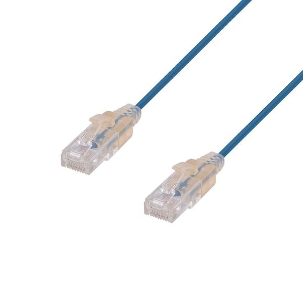 Picture of Cat6A 10G Blue UTP LSZH Patch Lead 30AWG 802.3af with Unshielded Plug.