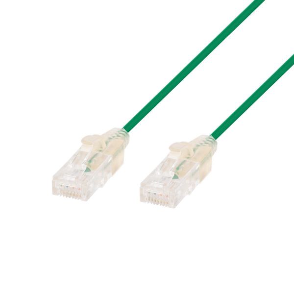 Picture of 3m Cat6A 10G Green UTP LSZH Patch Lead 30AWG 802.3af with Unshielded Plug.