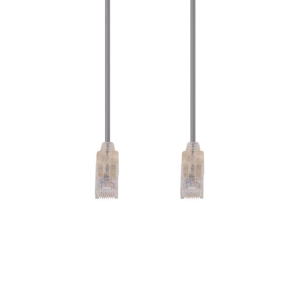 Picture of 2m Cat6A 10G Grey UTP LSZH Patch Lead 30AWG 802.3af Unshielded Plug.