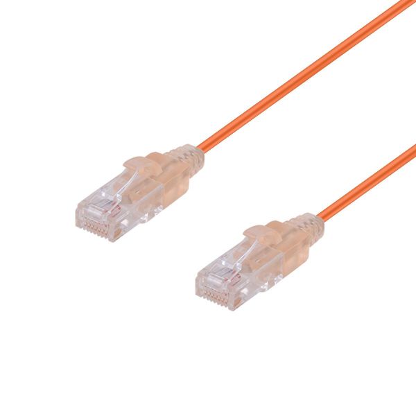 Picture of 1m Cat6A 10G Orange UTP LSZH Patch Lead 30AWG 802.3af Unshielded Plug.