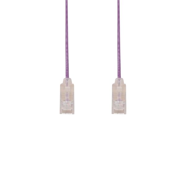 Picture of 1m Cat6A 10G Purple UTP LSZH Patch Lead 30AWG 802.3af with Unshielded Plug.