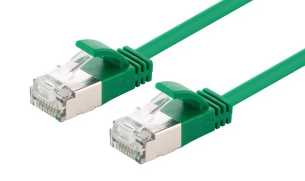 Picture of 1m Cat6A S/FTP Green 10G LSZH Patch Lead 34AWG 802.3af Shielded Plug.