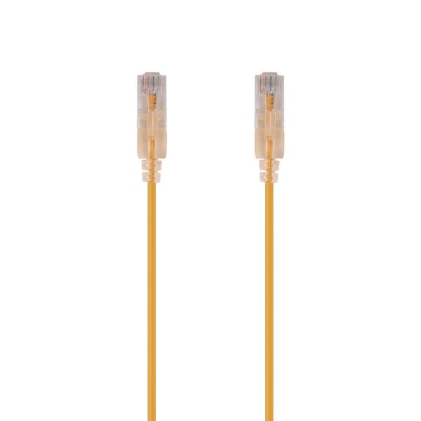 Picture of Cat6A 10G Yellow UTP LSZH Patch Lead 30AWG 802.3af Unshielded Plug.