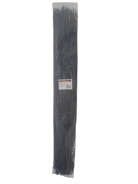 Picture of 9 x 1168mm Black UV Cable Ties Pack of 100 80kgs Tensile Strength