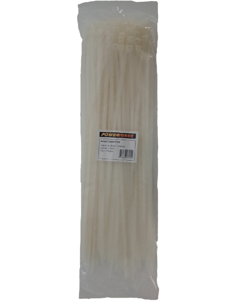 Picture of 8 x 550mm Natural Cable Ties Pack of 100 80kgs Tensile Strength