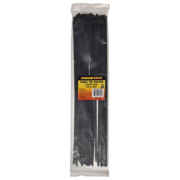 Picture of 8 x 520mm 316L Stainless Steel Cable Ties Pack of 50 1335N/136kgs Tensile Strength