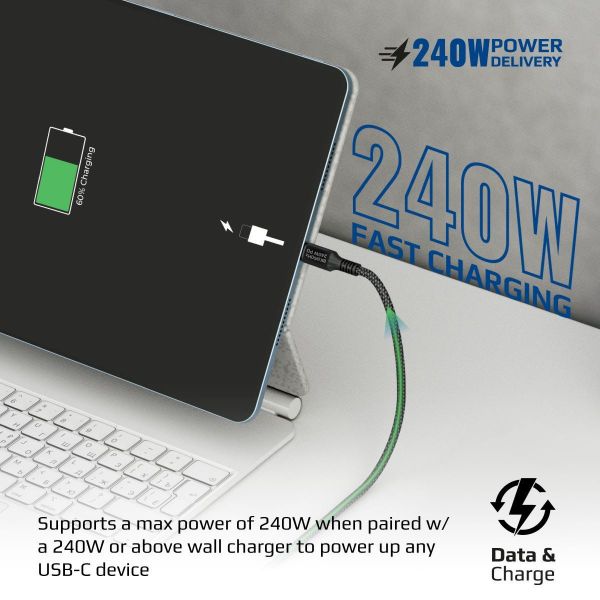 Picture of 1M USB-C to USB-C Cable. Supports Thunderbolt 3 240W Super Speed Fast Charging