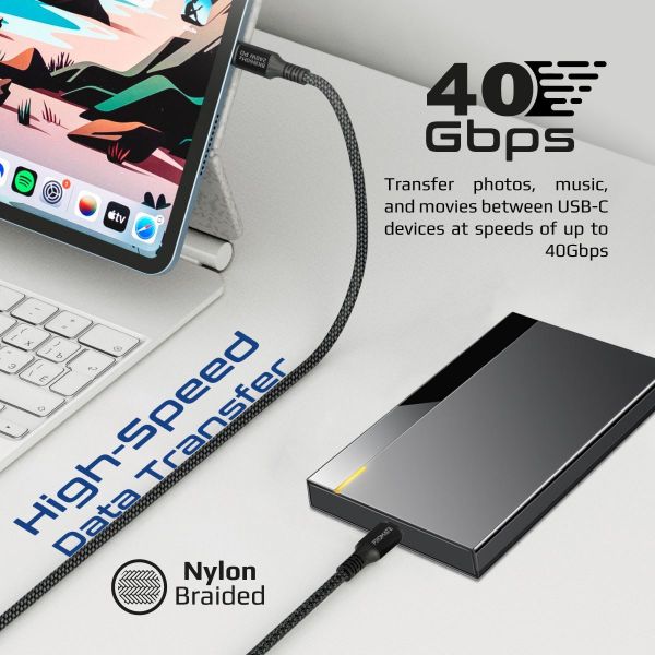 Picture of 1M USB-C to USB-C Cable. Supports Thunderbolt 3 240W Super Speed Fast Charging