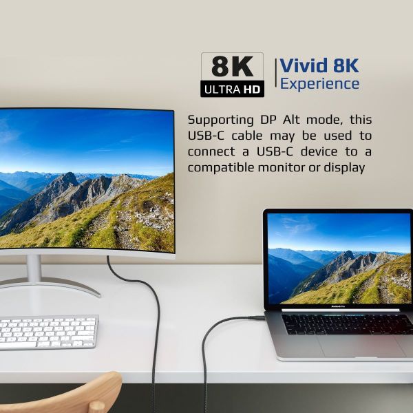Picture of 1M USB-C to USB-C Cable. Supports Thunderbolt 3 240W Super Speed Fast Charging