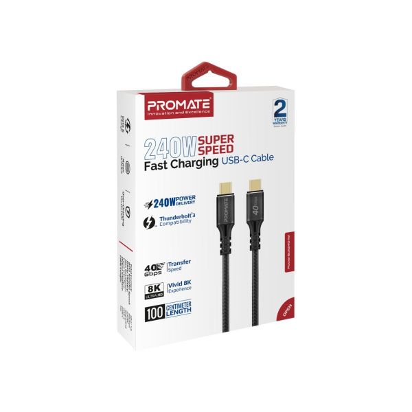 Picture of 1M USB-C to USB-C Cable. Supports Thunderbolt 3 240W Super Speed Fast Charging