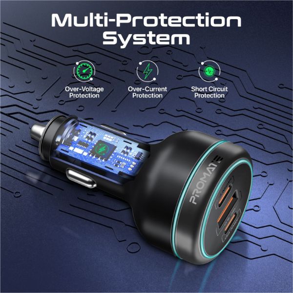 Picture of 230W RapidCharge Car Charger w/ Dual PD & QC Ports. 140W & 45W PD for Notebooks