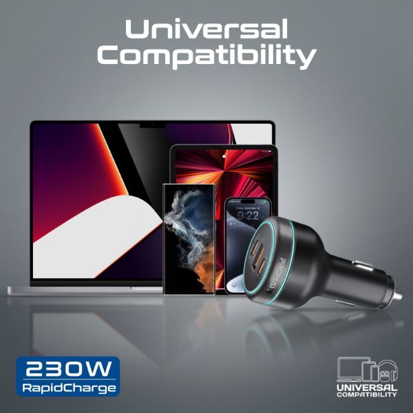 Picture of 230W RapidCharge Car Charger w/ Dual PD & QC Ports. 140W & 45W PD for Notebooks