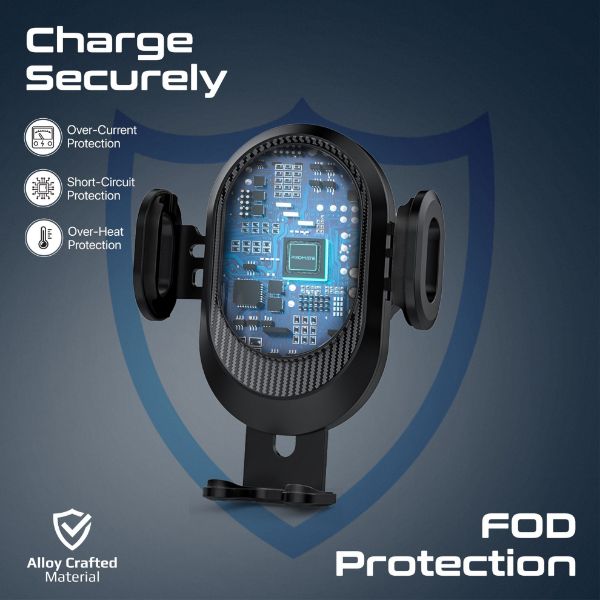 Picture of 15W Transparent Auto Clamping Wireless Charging Car Mount. Takes 4.7-6.7'' Devices