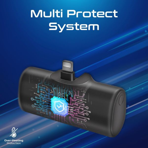 Picture of 5000mAh Ultra Compact 20W Power Bank Built-in Lightning Foldable Connector. Kick Stand