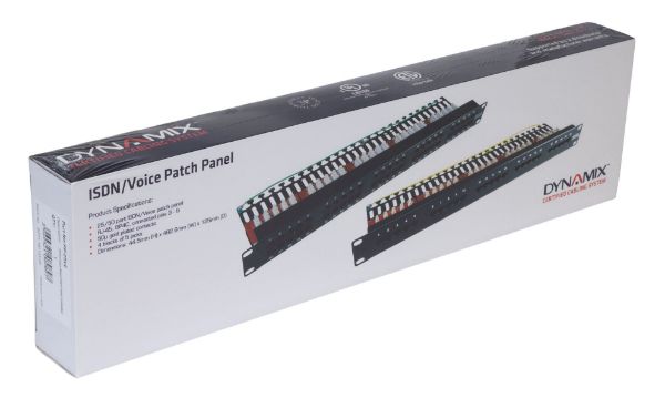 Picture of 25 Port 19'' Voice Rated Patch Panel Unshielded. Cat3 Rated Active pins 4 5 & 3 6